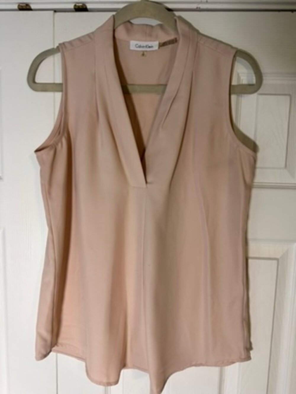 Calvin Klein Blush Sleeveless Blouse Small